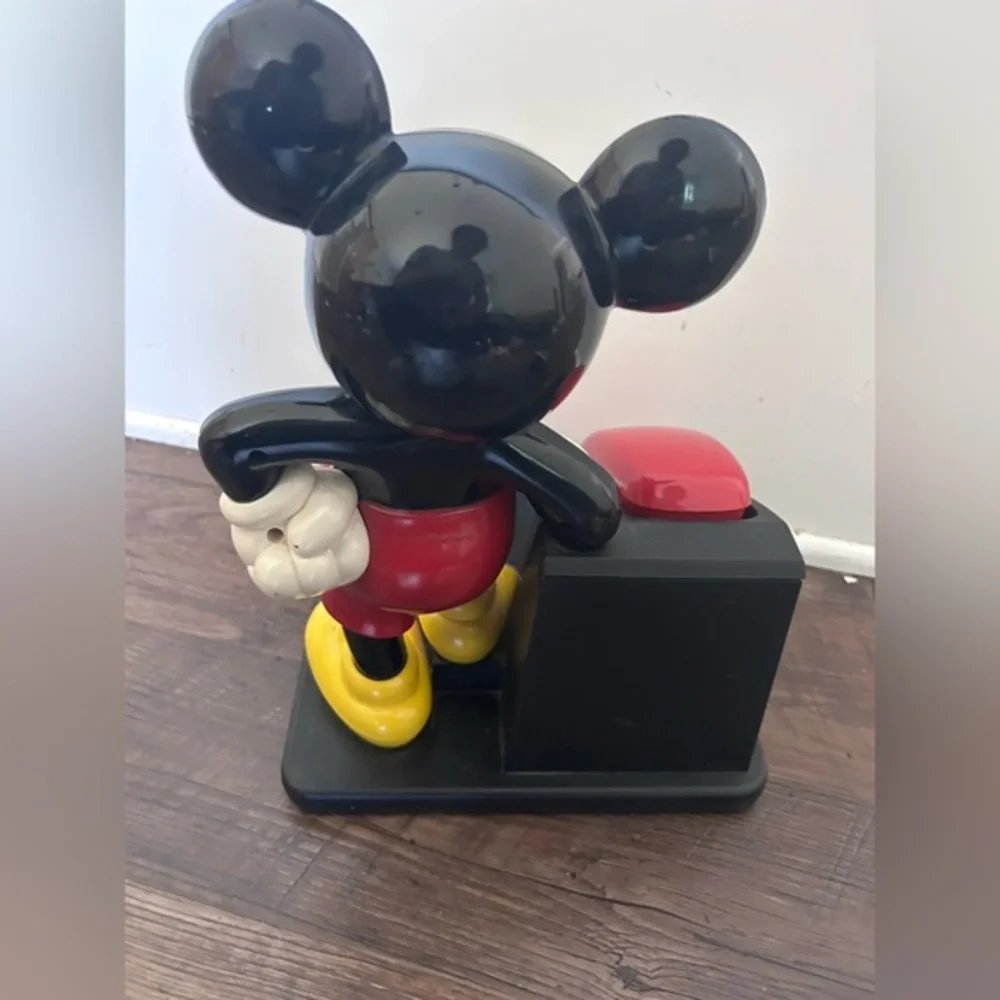 Vintage Mickey Mouse Phone with Red and Yellow Accents‎